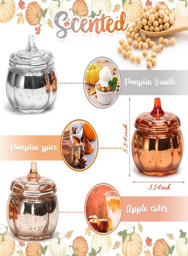 NEWLIGHTURE Pumpkin Shaped Candle, Fall Farmhouse Decoration, Autumn Pumpkin Spice Scented Set, Thanksgiving Candle Gift(3 x 4.5oz) - Image 3